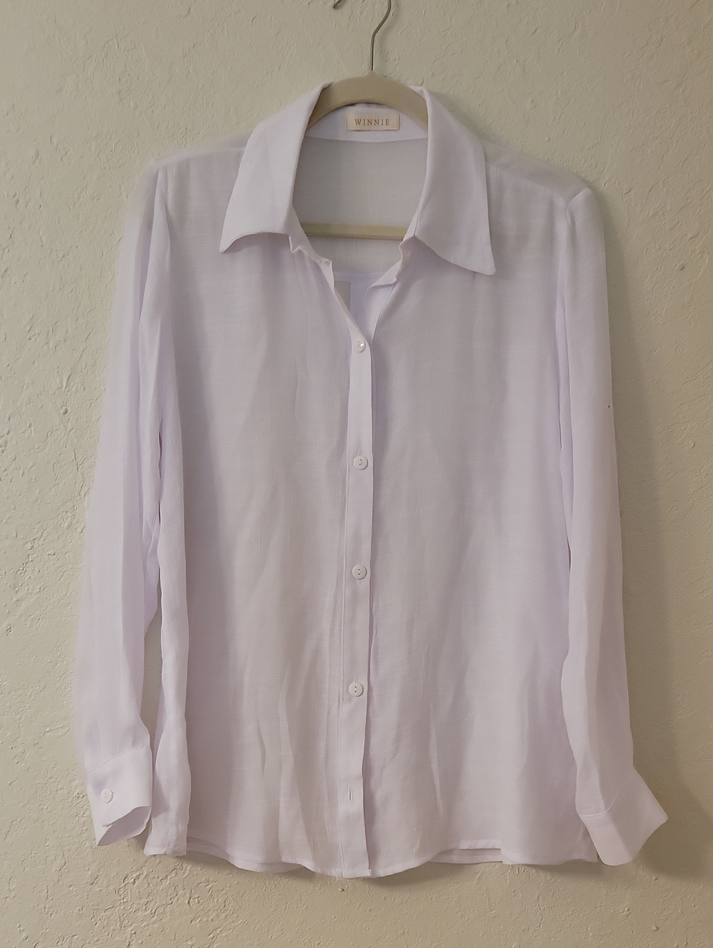 Winnie Women's White Button-Up Tunic Shirt